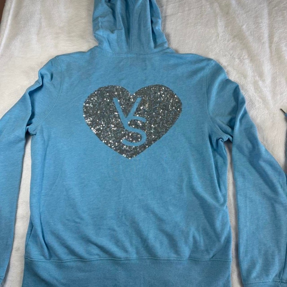 Victoria's Secret blue silver rhinestone graphic tracksuit set y2k vintage - Picture 2 of 6